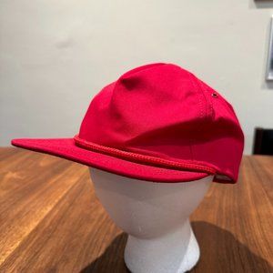 Vintage 80's Red Snapback Hat w/ Band